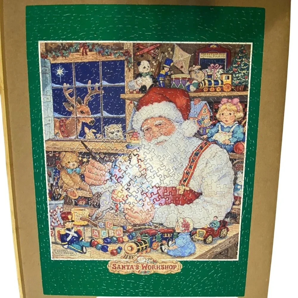 Vtg Santa's Workshop 550 Piece Jigsaw Puzzle Betty Whiteaker Christmas JC Penney